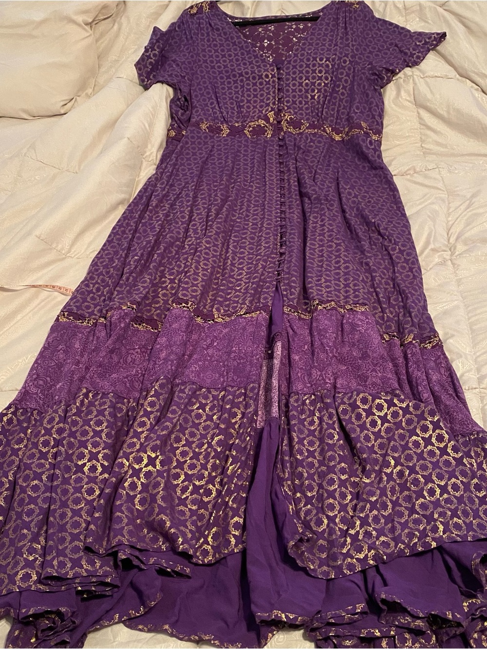 Disney Aladdin Her Universe Purple Maxi Dress with Gold Print